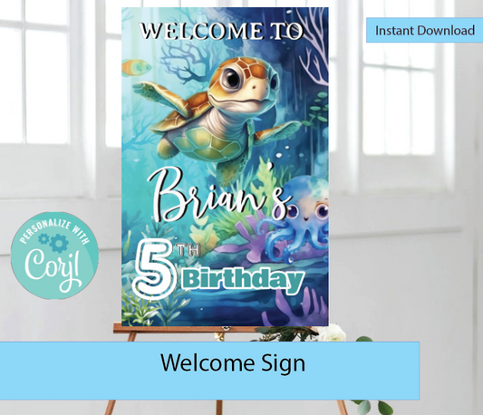 Under the sea Welcome- INSTANT DOWNLOAD