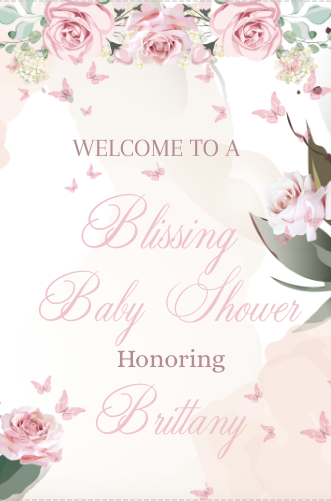 Butterfly - Blissing-  Welcome sign- blush- INSTANT DOWNLOAD