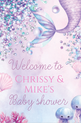 Mermaid-  welcome sign-- INSTANT DOWNLOAD