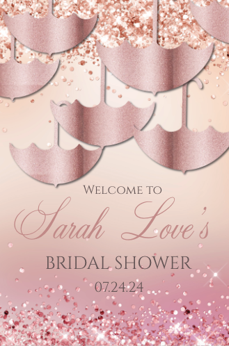 Umbrella Welcome sIgn- Sparkle- Rose gold- INSTANT DOWNLOAD