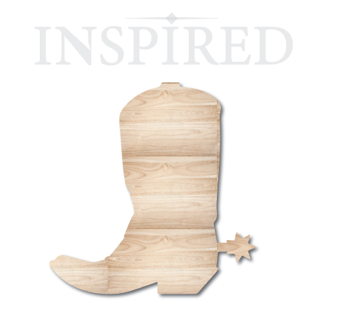 Cowboy boot- Wood- 3 days TURN AROUND { PICK UP ONLY}