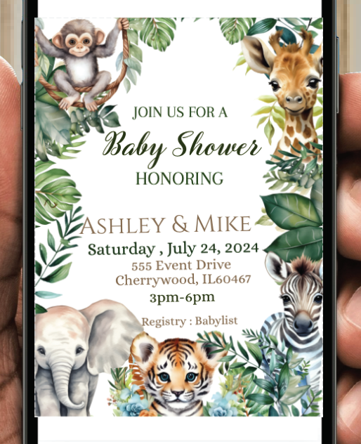 Safari Invitation  - Digital Download - Instant download