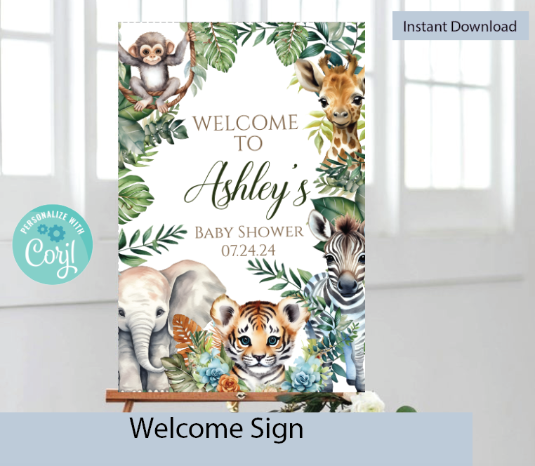 Safari Welcome sign  - Digital Download - Instant download