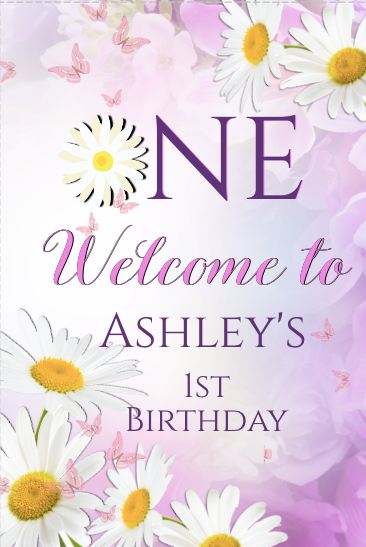 Daisy - Welcome Sign -  Lilac -- - INSTANT DOWNLOAD