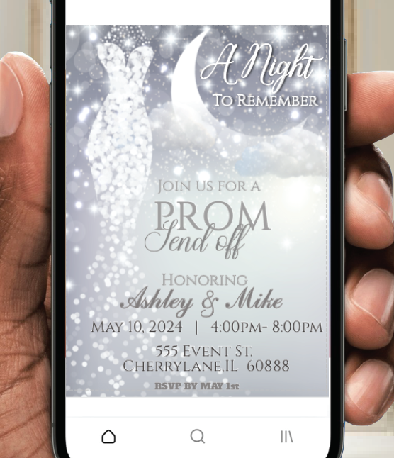 Prom - Invitation - white  - INSTANT DOWNLOAD