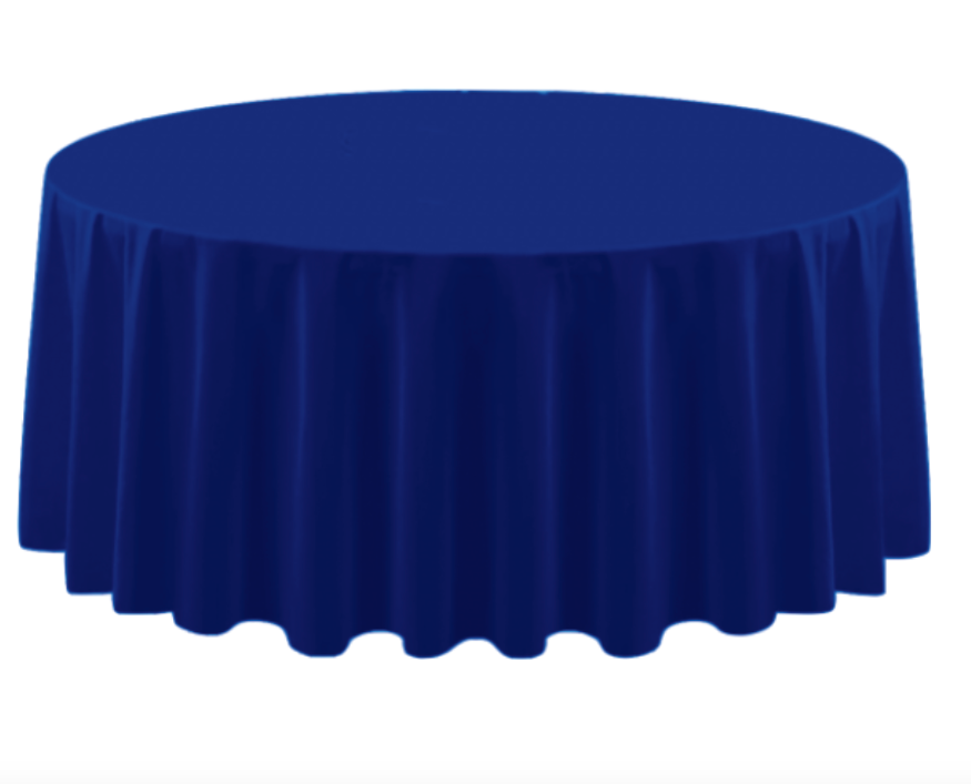 Polyester 120" Round Tablecloth -Royal Blue