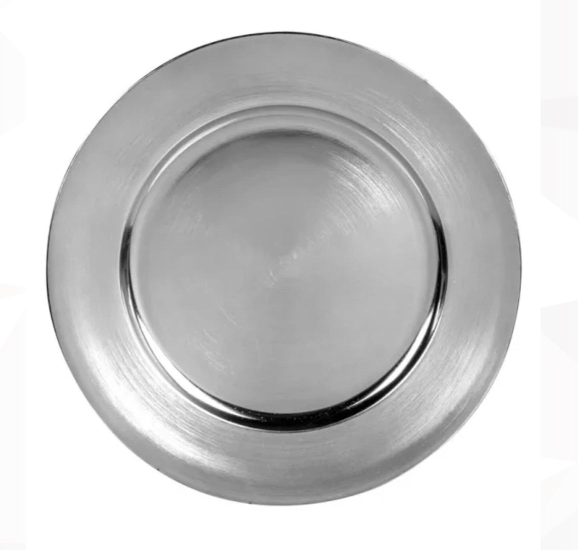 Silver Round Acrylic Plastic Charger Plates, Dinner Party Table Decor